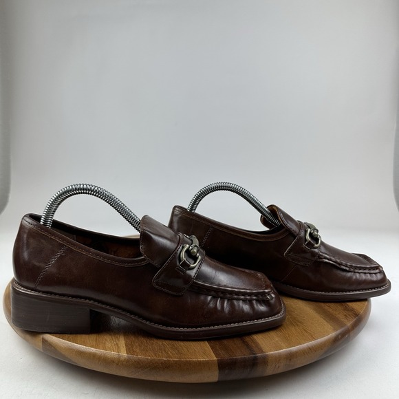 Korks Shoes - Womens Korks Florence Brown Leather Horsebit Penny Loafers Shoes Size 7.5 M GUC